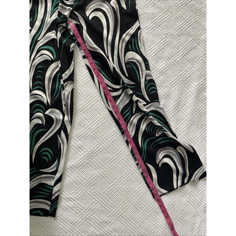Amy & Clo Womens Pants Sz S NWT Lightweight Wide Leg Sheer Black White Green - Picture 7 of 8